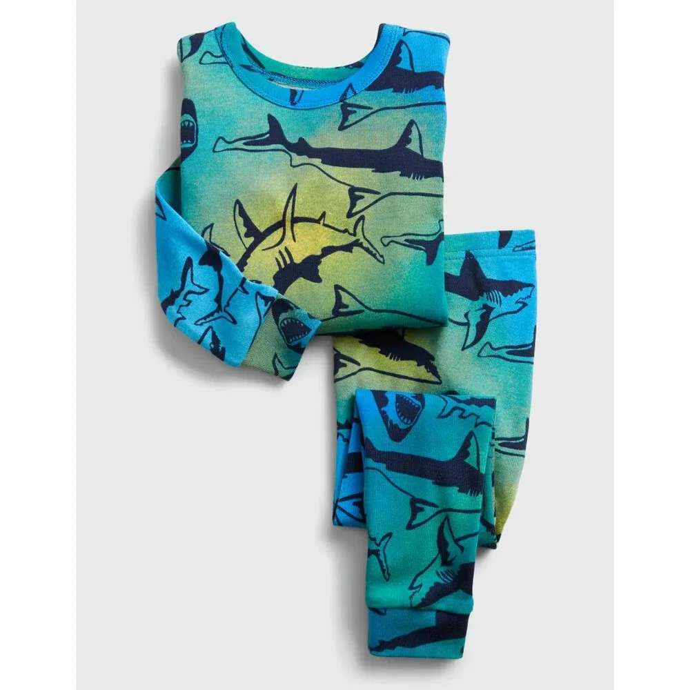 Gap Baby Toddler Boys Long Sleeve Organic Cotton Pajama Shark PJ Set 5T